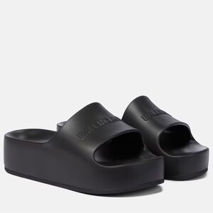 Balenciaga Black Platform Slide Sandals
